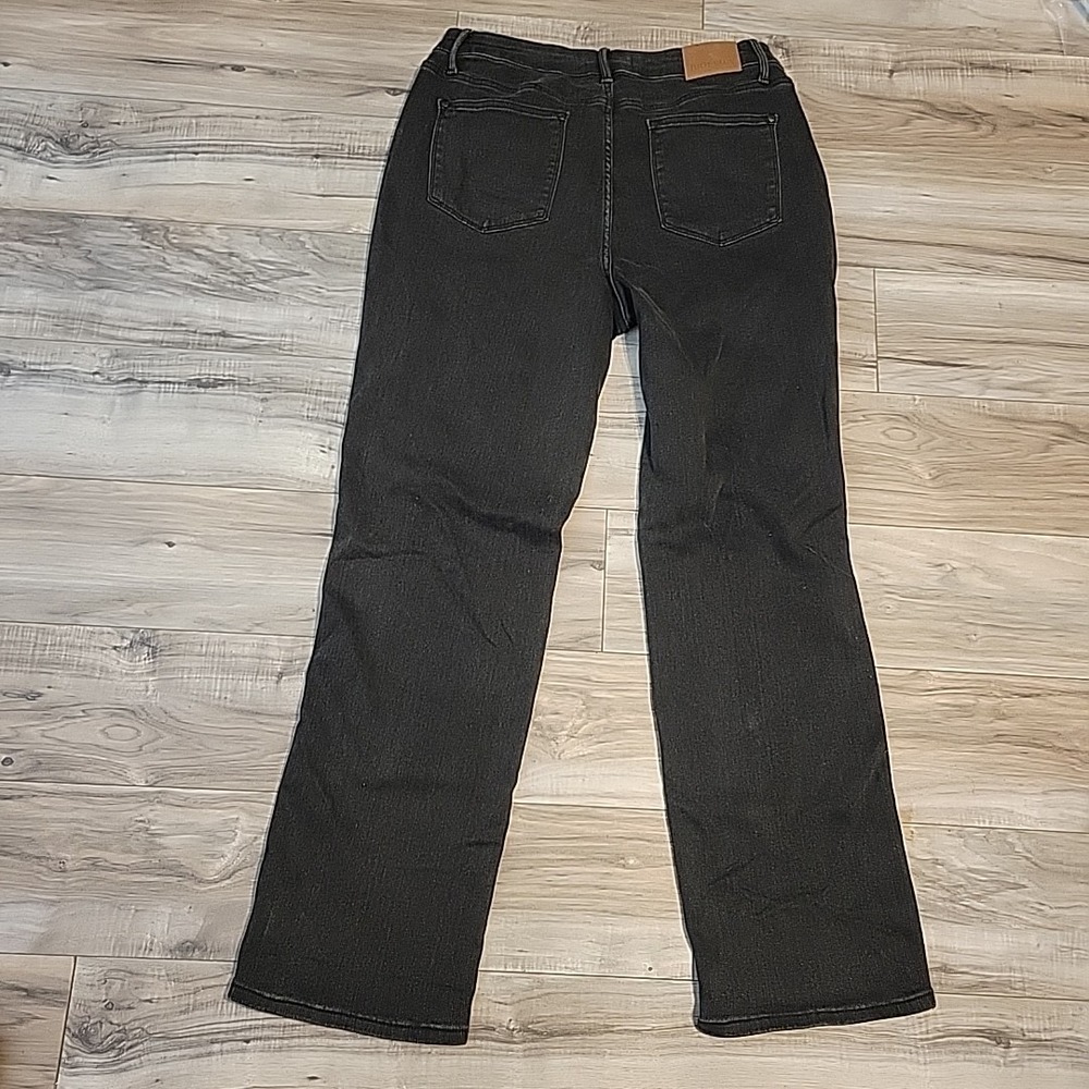 Judy Blue Jeans Womens 15/32 Black Washed Distressed Denim High Rise‎ Straight - Picture 3 of 12